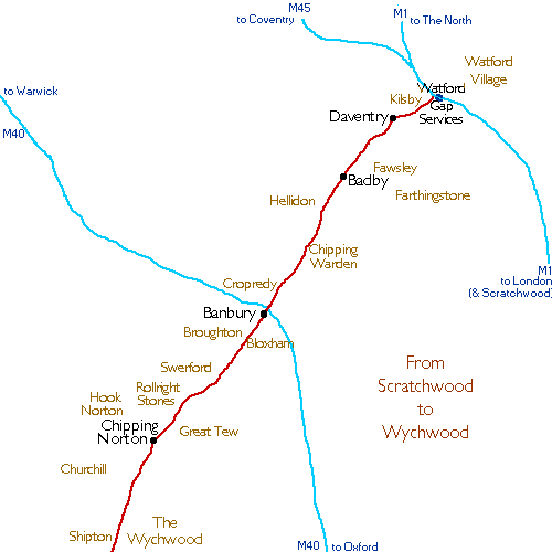 Scratchwood to Wychwood Map